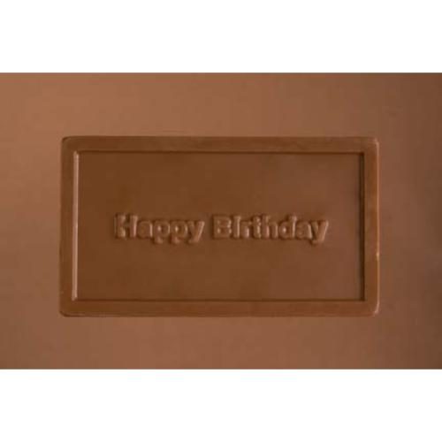 Happy Birthday business card sized chocolate block