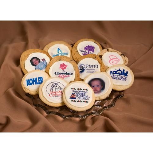 logo cookie, edible image cookie, marketing cookie, wedding favor